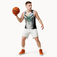 Custom Hawaii Warriors Football Basketball Jersey Rainbow Kakau Pattern White LT05 - Polynesian Pride