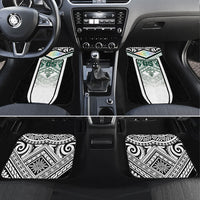 Custom Hawaii Warriors Football Car Mats Rainbow Kakau Pattern White LT05 Set 4pcs White - Polynesian Pride