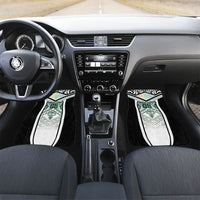Custom Hawaii Warriors Football Car Mats Rainbow Kakau Pattern White LT05 Set 2pcs - Front White - Polynesian Pride