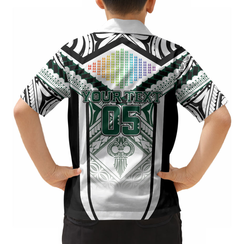 Custom Hawaii Warriors Football Hawaiian Shirt Rainbow Kakau Pattern White LT05 - Polynesian Pride