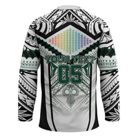 Custom Hawaii Warriors Football Hockey Jersey Rainbow Kakau Pattern White LT05 - Polynesian Pride