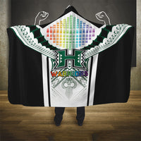 Hawaii Warriors Football Hooded Blanket Rainbow Kakau Pattern White LT05 - Polynesian Pride