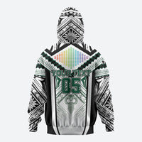 Custom Hawaii Warriors Football Hoodie Rainbow Kakau Pattern White LT05 - Polynesian Pride