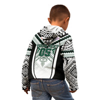 Custom Hawaii Warriors Football Kid Hoodie Rainbow Kakau Pattern White LT05 - Polynesian Pride