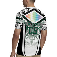 Custom Hawaii Warriors Football Rugby Jersey Rainbow Kakau Pattern White LT05 - Polynesian Pride