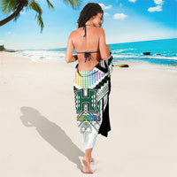 Hawaii Warriors Football Sarong Rainbow Kakau Pattern White LT05 - Polynesian Pride