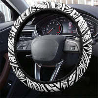 Hawaii Warriors Football Steering Wheel Cover Rainbow Kakau Pattern White LT05 - Polynesian Pride
