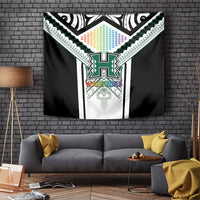 Hawaii Warriors Football Tapestry Rainbow Kakau Pattern White LT05 White - Polynesian Pride