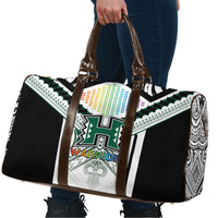 Hawaii Warriors Football Travel Bag Rainbow Kakau Pattern White LT05 - Polynesian Pride