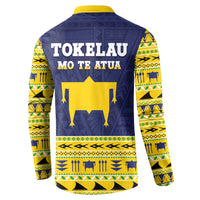 Tokelau Christmas Button Sweatshirt Tokelauan Turtle Santa Sleigh