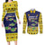 Tokelau Christmas Couples Matching Long Sleeve Bodycon Dress and Long Sleeve Button Shirt Tokelauan Turtle Santa Sleigh