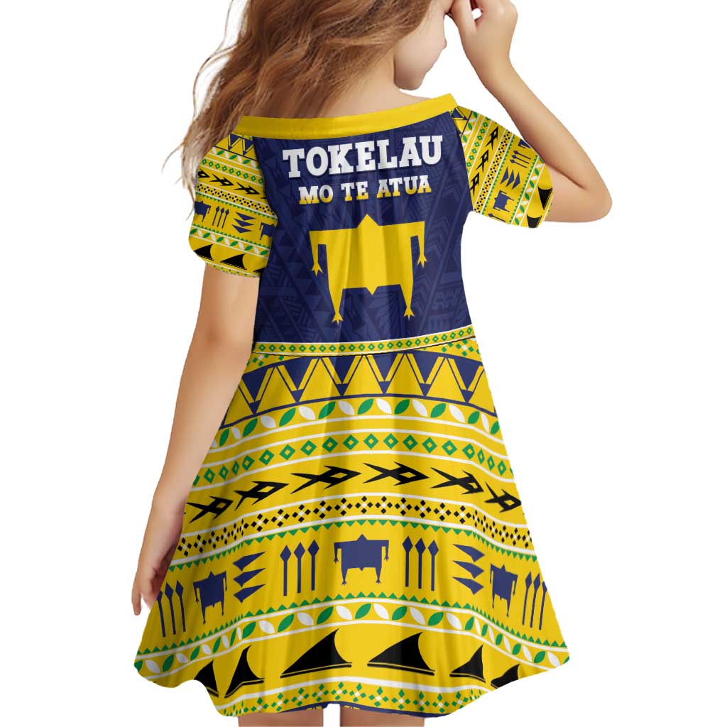 Tokelau Christmas Family Matching Off Shoulder Short Dress and Hawaiian Shirt Tokelauan Turtle Santa Sleigh