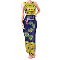 Tokelau Christmas Family Matching Tank Maxi Dress and Hawaiian Shirt Tokelauan Turtle Santa Sleigh