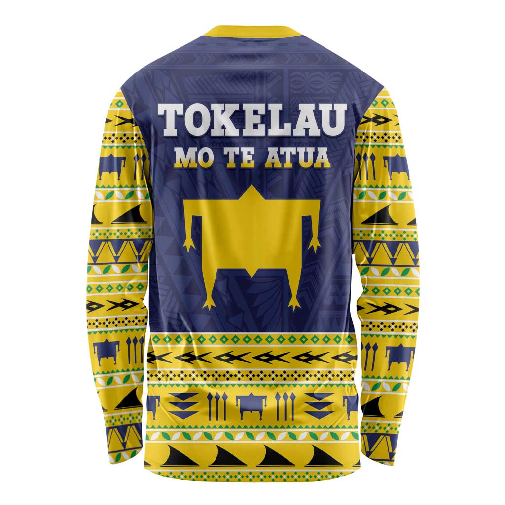 Tokelau Christmas Long Sleeve Shirt Tokelauan Turtle Santa Sleigh