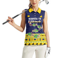 Tokelau Christmas Women Sleeveless Polo Shirt Tokelauan Turtle Santa Sleigh