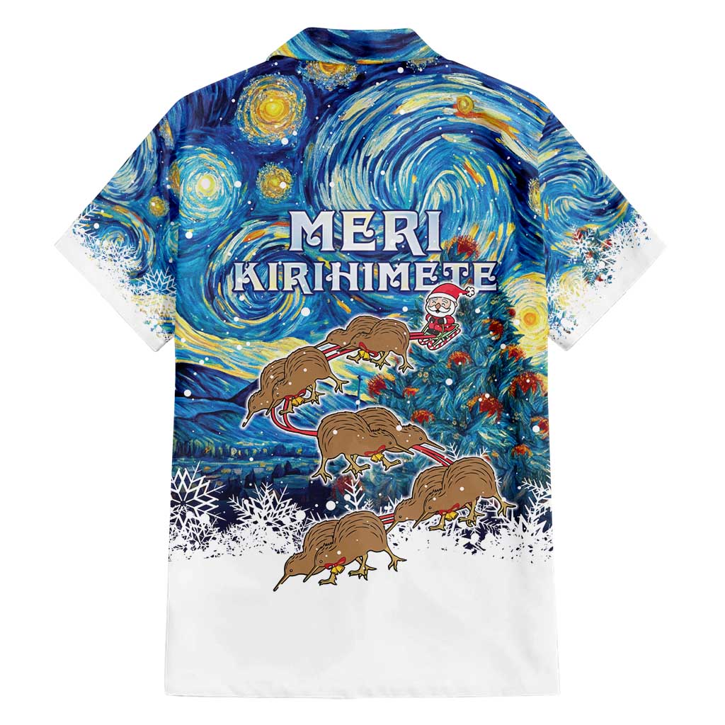 New Zealand Christmas Family Matching Long Sleeve Bodycon Dress and Hawaiian Shirt Kiwis Santa Sleigh Starry Night Style LT05 - Polynesian Pride
