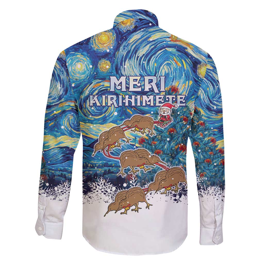 New Zealand Christmas Family Matching Puletasi and Hawaiian Shirt Kiwis Santa Sleigh Starry Night Style LT05 - Polynesian Pride