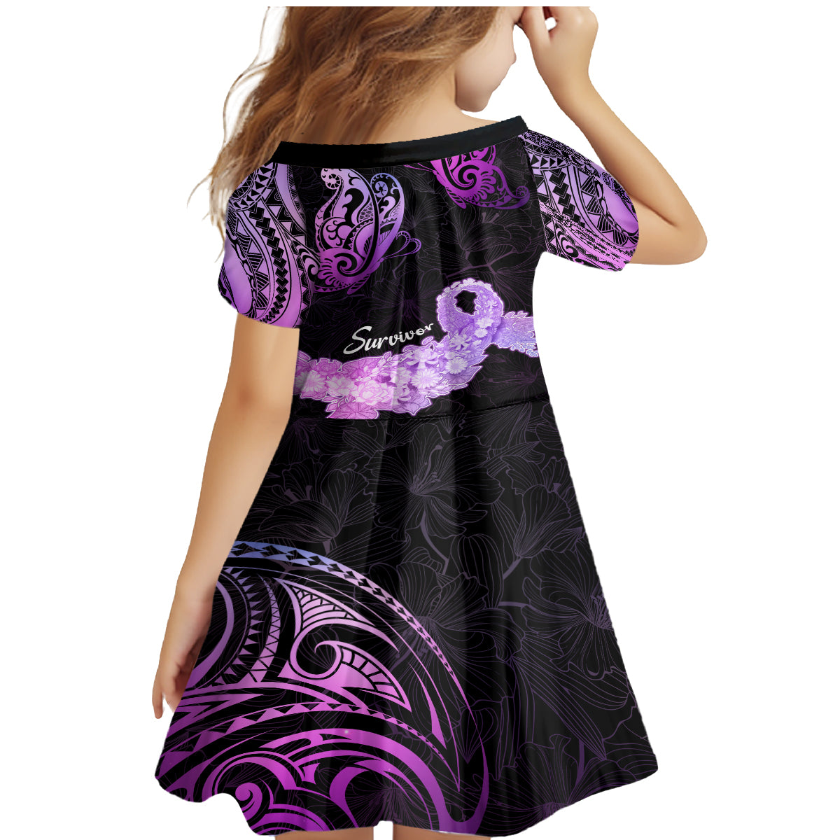 Pancreatic Cancer Awareness Family Matching Mermaid Dress and Hawaiian Shirt Keep Calm And Fight On Polynesian Pattern LT05 - Polynesian Pride