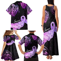 Pancreatic Cancer Awareness Family Matching Tank Maxi Dress and Hawaiian Shirt Keep Calm And Fight On Polynesian Pattern LT05 - Polynesian Pride