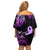 Pancreatic Cancer Awareness Off Shoulder Short Dress Keep Calm And Fight On Polynesian Pattern LT05 - Polynesian Pride