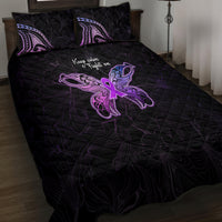 Pancreatic Cancer Awareness Quilt Bed Set Keep Calm And Fight On Polynesian Pattern LT05 - Polynesian Pride