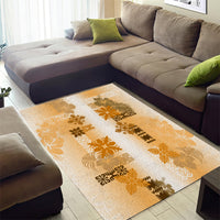Hawaiian Quilt Area Rug Vintage Pattern Brown LT05 - Polynesian Pride