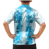 Hawaiian Quilt Family Matching Mermaid Dress and Hawaiian Shirt Vintage Pattern Blue LT05 - Polynesian Pride