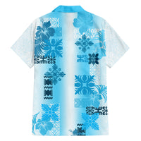 Hawaiian Quilt Family Matching Summer Maxi Dress and Hawaiian Shirt Vintage Pattern Blue LT05 - Polynesian Pride