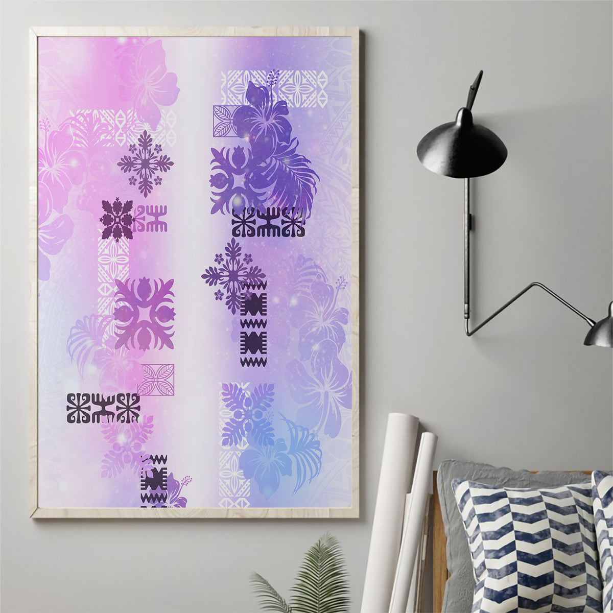 Hawaiian Quilt Canvas Wall Art Vintage Pattern Galaxy LT05 - Polynesian Pride