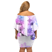 Hawaiian Quilt Family Matching Off Shoulder Short Dress and Hawaiian Shirt Vintage Pattern Galaxy LT05 - Polynesian Pride