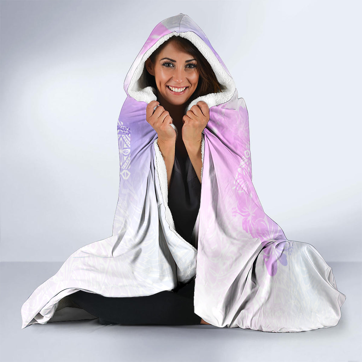 Hawaiian Quilt Hooded Blanket Vintage Pattern Galaxy LT05 - Polynesian Pride