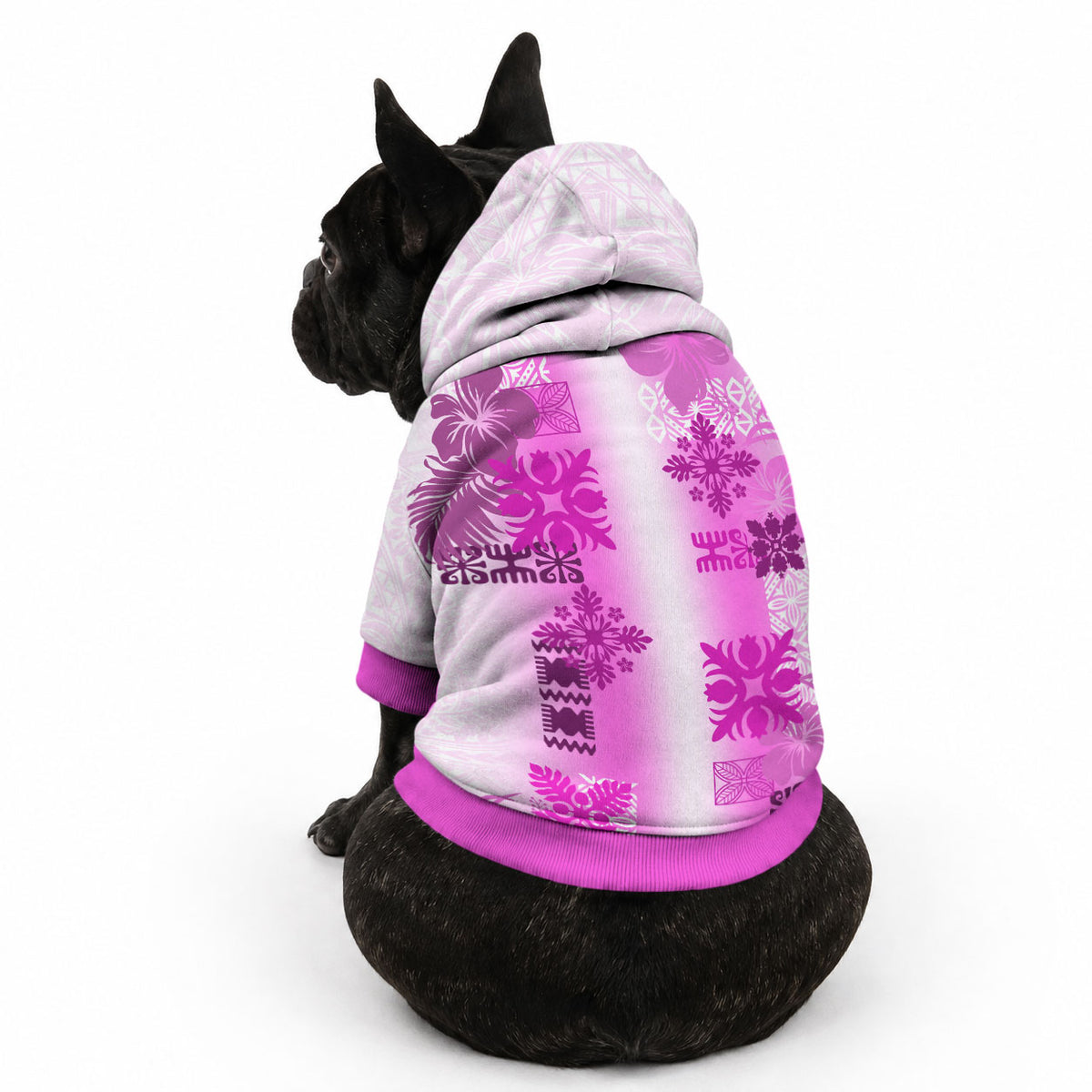 Hawaiian Quilt Pet Hoodie Vintage Pattern Pink