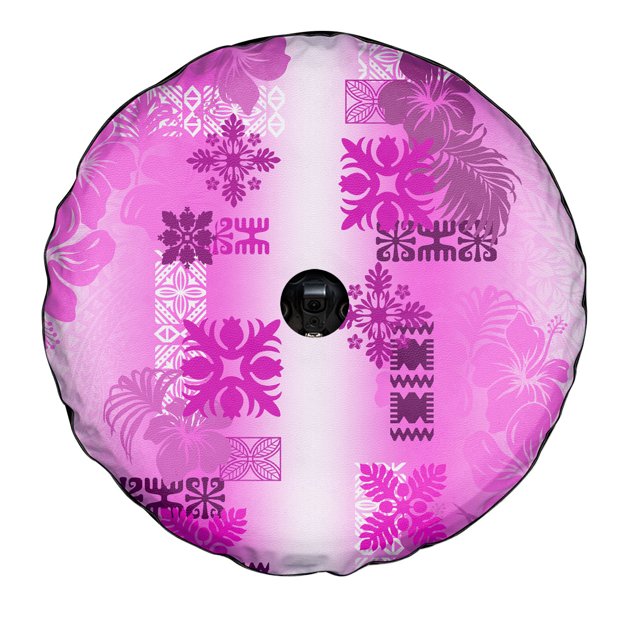 Hawaiian Quilt Spare Tire Cover Vintage Pattern Pink LT05 - Polynesian Pride
