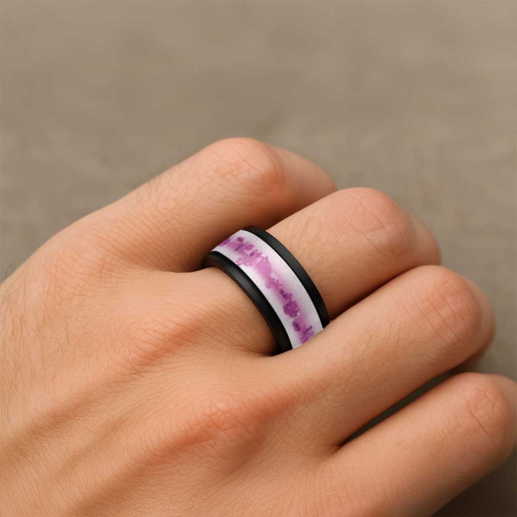 Hawaiian Quilt Spinner Ring Vintage Pattern Pink - Polynesian Pride