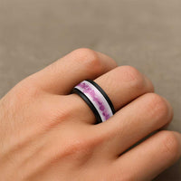 Hawaiian Quilt Spinner Ring Vintage Pattern Pink - Polynesian Pride