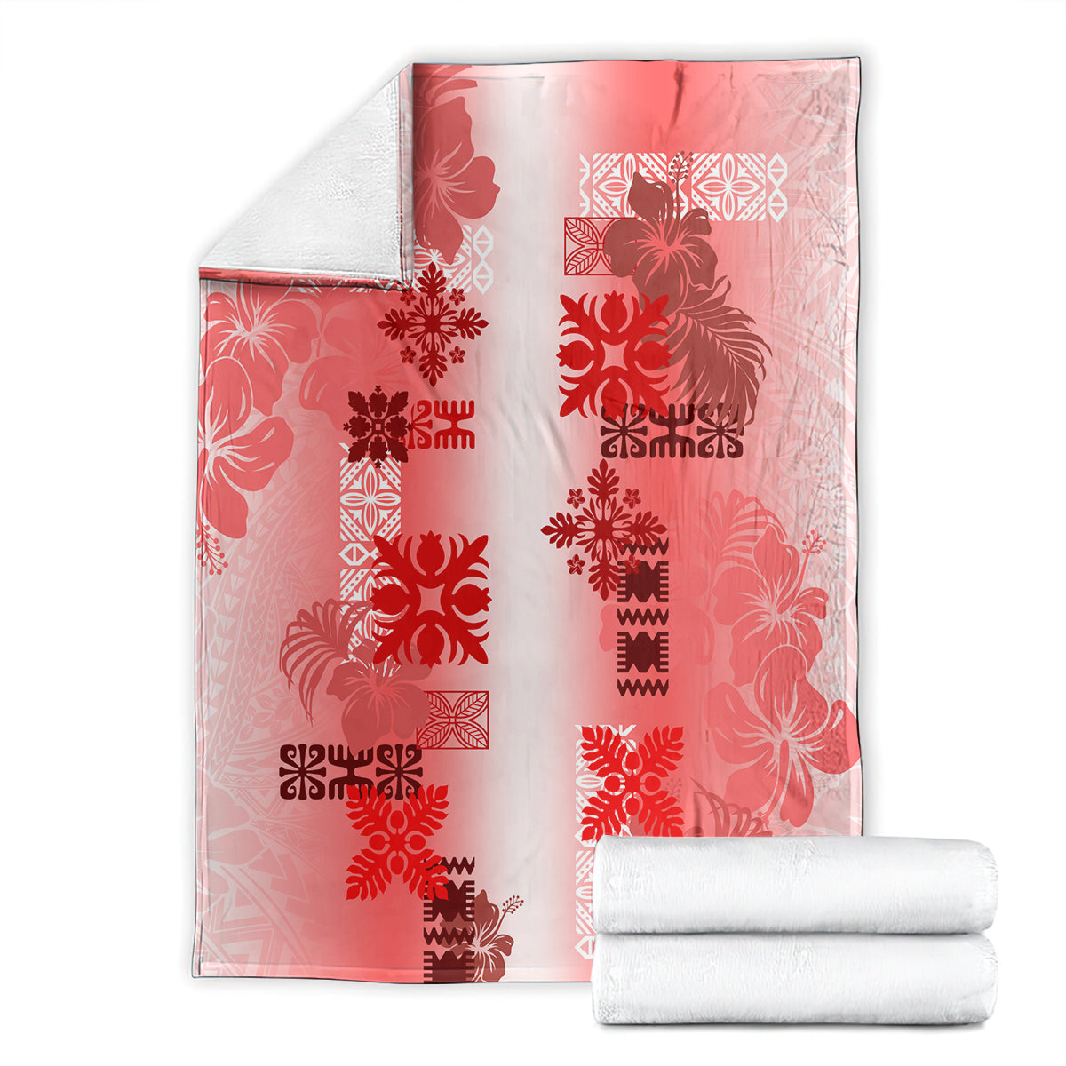 Hawaiian Quilt Blanket Vintage Pattern Red LT05 - Polynesian Pride