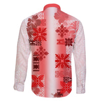 Hawaiian Quilt Family Matching Off Shoulder Maxi Dress and Hawaiian Shirt Vintage Pattern Red LT05 - Polynesian Pride