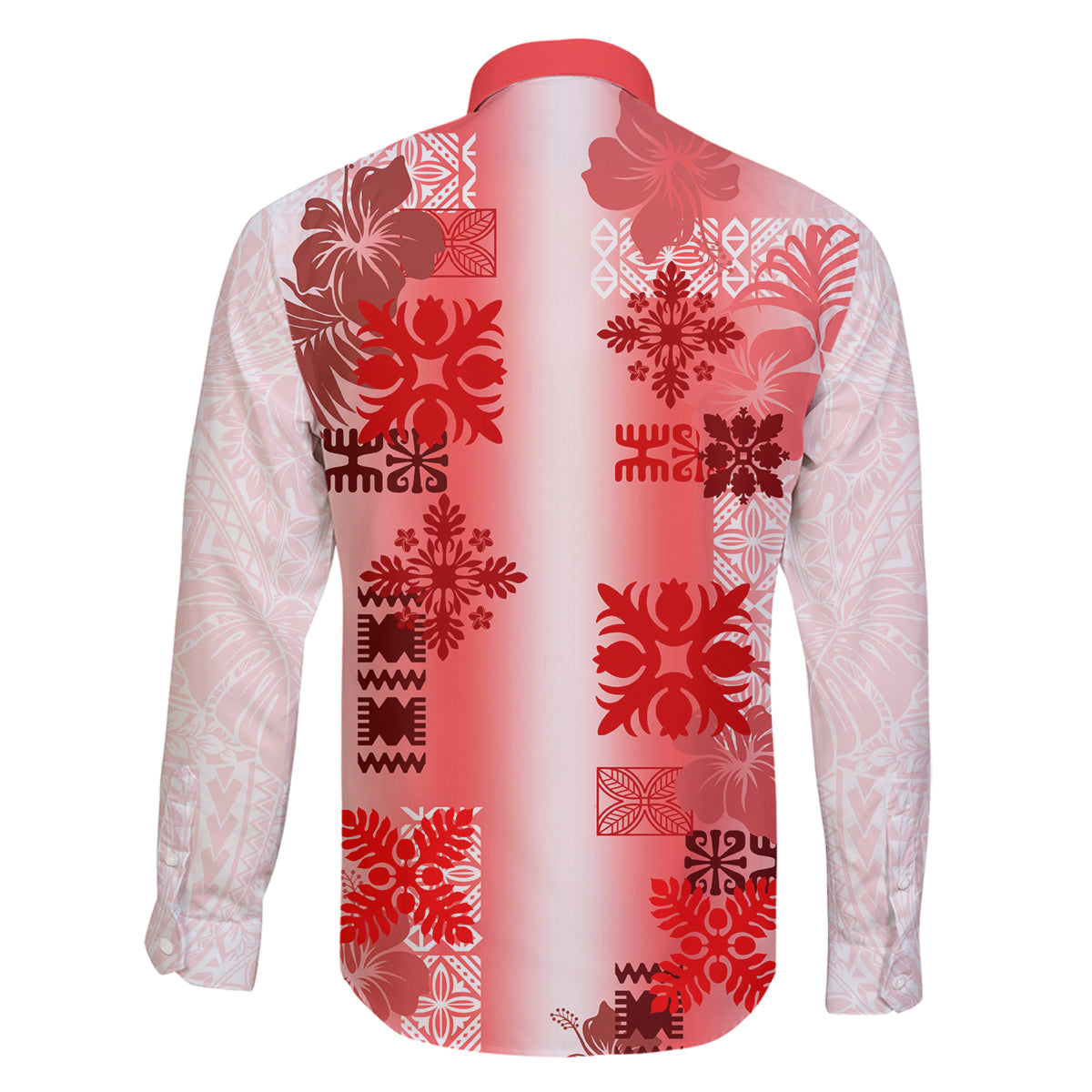 Hawaiian Quilt Family Matching Off Shoulder Short Dress and Hawaiian Shirt Vintage Pattern Red LT05 - Polynesian Pride