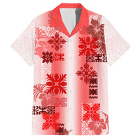 Hawaiian Quilt Family Matching Short Sleeve Bodycon Dress and Hawaiian Shirt Vintage Pattern Red LT05 Dad's Shirt - Short Sleeve Red - Polynesian Pride
