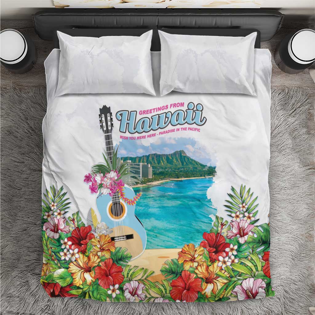 Aloha Hawaii Waikiki Beach Landscape Bedding Set