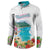 Aloha Hawaii Waikiki Beach Landscape Button Sweatshirt