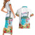 Aloha Hawaii Waikiki Beach Landscape Couples Matching Short Sleeve Bodycon Dress and Hawaiian Shirt