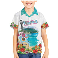 Aloha Hawaii Waikiki Beach Landscape Family Matching Mermaid Dress and Hawaiian Shirt
