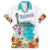 Aloha Hawaii Waikiki Beach Landscape Family Matching Puletasi and Hawaiian Shirt