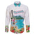 Aloha Hawaii Waikiki Beach Landscape Family Matching Puletasi and Hawaiian Shirt