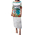 Aloha Hawaii Waikiki Beach Landscape Family Matching Puletasi and Hawaiian Shirt