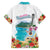 Aloha Hawaii Waikiki Beach Landscape Family Matching Short Sleeve Bodycon Dress and Hawaiian Shirt