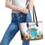 Aloha Hawaii Waikiki Beach Landscape Leather Tote Bag