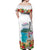 Aloha Hawaii Waikiki Beach Landscape Off Shoulder Maxi Dress