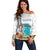 Aloha Hawaii Waikiki Beach Landscape Off Shoulder Sweater